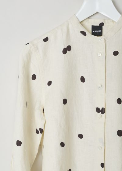 Aspesi White linen blouse with dotted print