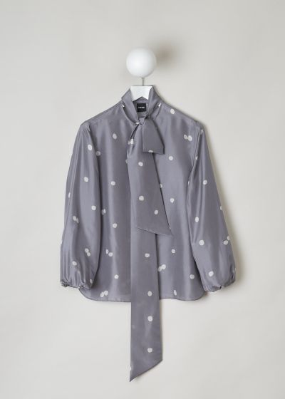 Aspesi Grey silk blouse with pussy bow photo 2