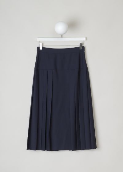 Aspesi Navy blue pleated midi skirt photo 2