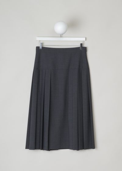 Aspesi Grey pleated midi skirt photo 2