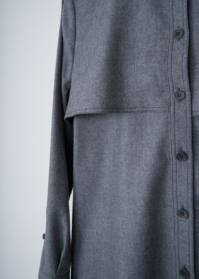 Aspesi Grey wool shirt dress