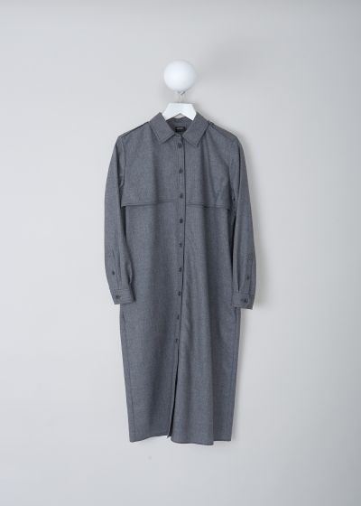 Aspesi Grey wool shirt dress photo 2