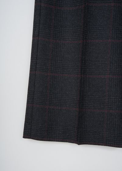 Aspesi Anthracite flannel pants with check 