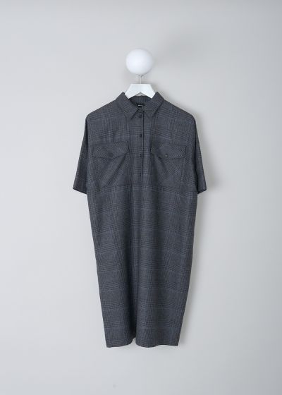 Aspesi Grey checkered shirt dress photo 2