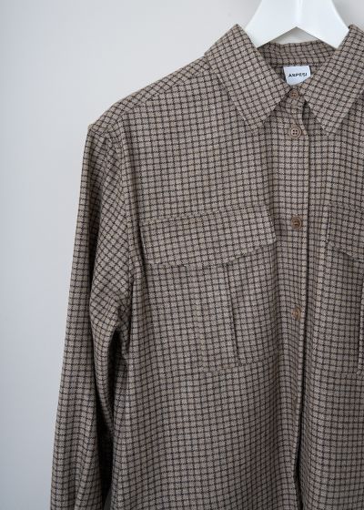 Aspesi Brown checkered shirt dress