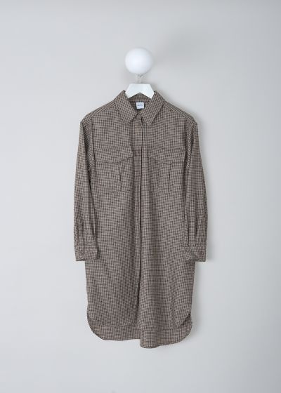 Aspesi Brown checkered shirt dress photo 2