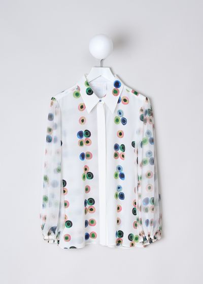 Chloé White silk blouse with multicolor dot print  photo 2