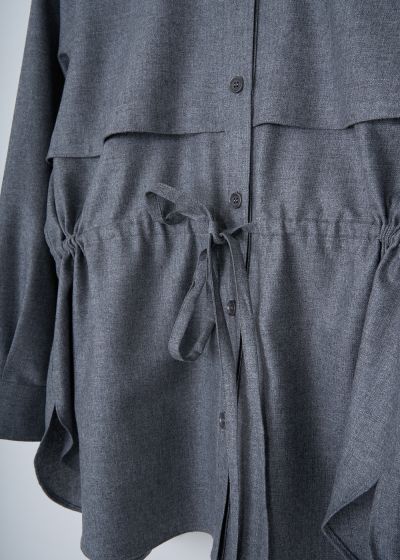 Aspesi Grey blouse with drawstring detail