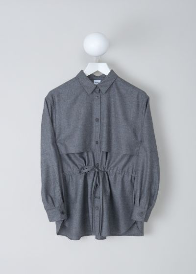 Aspesi Grey blouse with drawstring detail photo 2