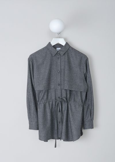 Aspesi Grey checkered blouse with drawstring detail photo 2