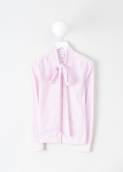 Aspesi White-and-pink striped blouse with bow tie photo 2