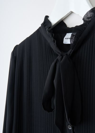 Aspesi Black crepe pleated dress