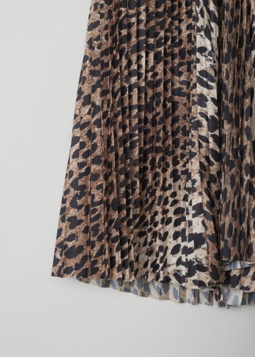 Balenciaga Accordion pleated leopard print skirt
