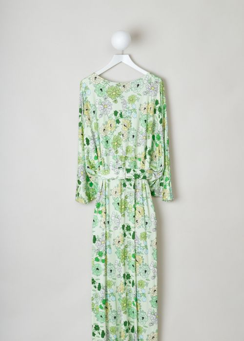 Bernadette Maxi poncho dress in green and white photo 2