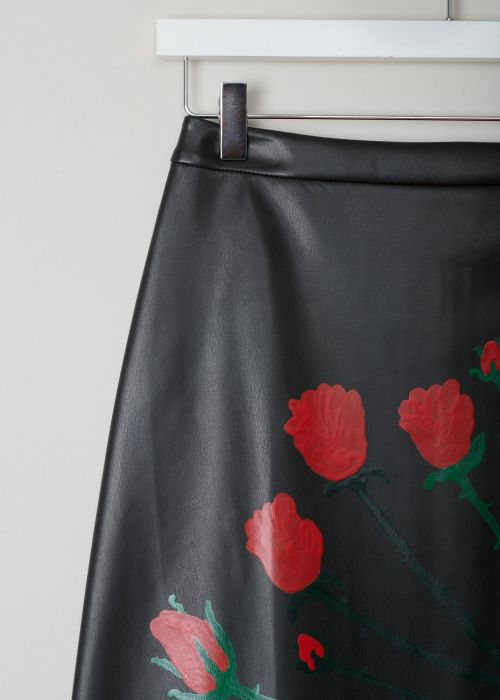 Bernadette Black vegan leather A-line skirt  