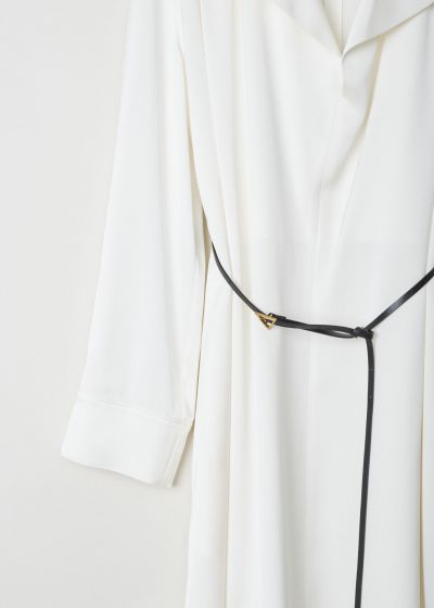 Bottega Veneta White silk dress with contrasting belt