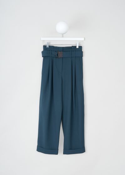 Brunello Cucinelli High-waisted petrol pants photo 2