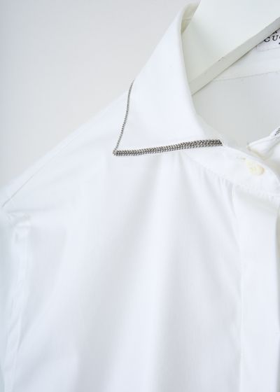 Brunello Cucinelli White blouse with monili decorated collar 