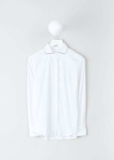 Brunello Cucinelli White blouse with monili decorated collar  photo 2