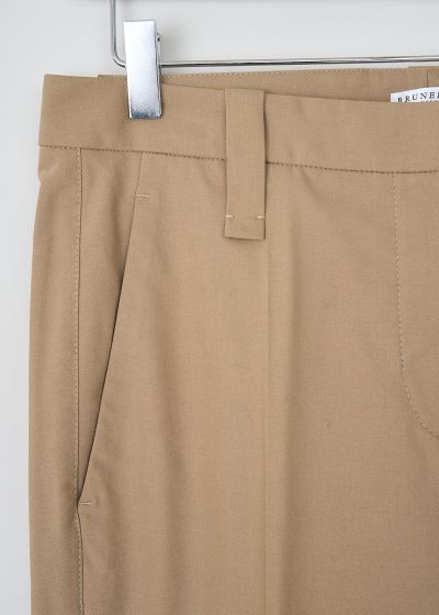 Brunello Cucinelli Brown tapered pants with broad hem