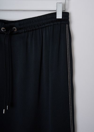 Brunello Cucinelli Sporty black satin midi skirt