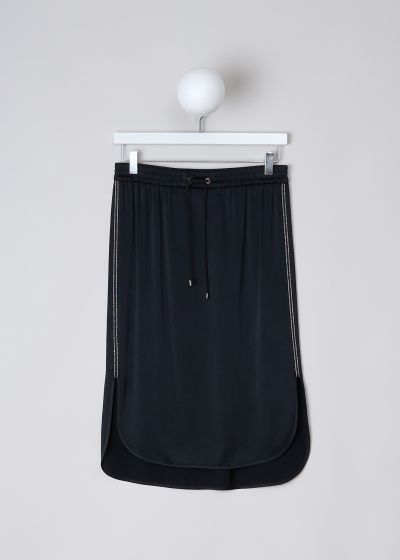 Brunello Cucinelli Sporty black satin midi skirt photo 2