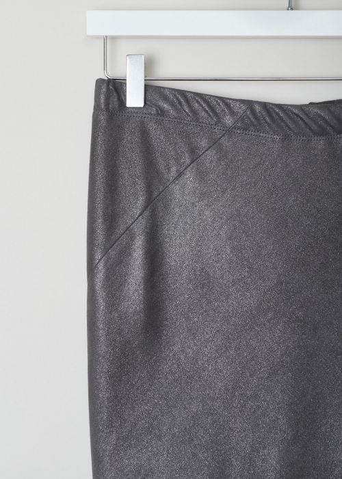 Brunello Cucinelli Silver grey leather pencil skirt