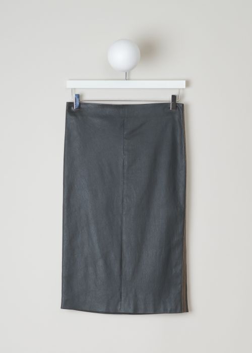 Brunello Cucinelli Grey leather skirt photo 2