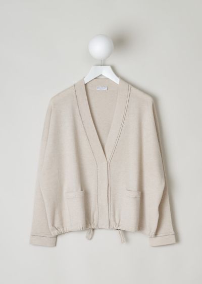 Brunello Cucinelli Cream colored cardigan with subtle beaded detail  photo 2