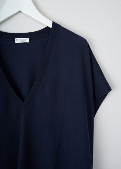 Brunello Cucinelli Navy blue deep V top