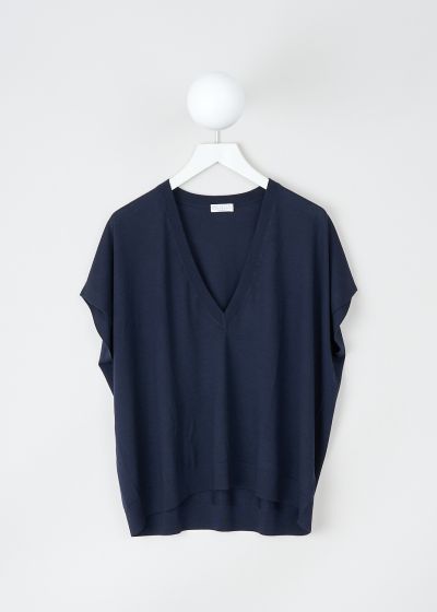 Brunello Cucinelli Navy blue deep V top photo 2