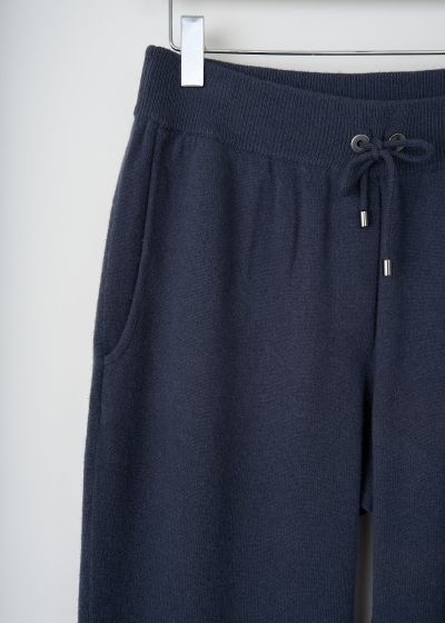 Brunello Cucinelli Navy blue joggers with monili trim