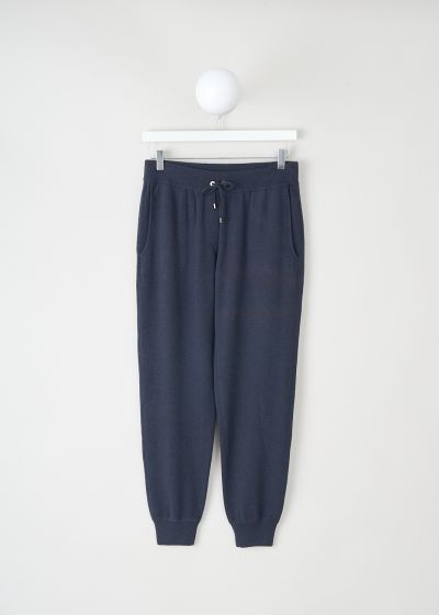 Brunello Cucinelli Navy blue joggers with monili trim photo 2