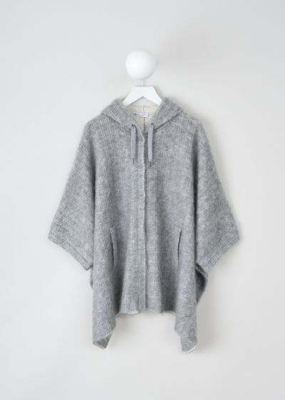 Brunello Cucinelli Soft grey cape with hood photo 2