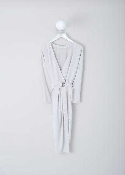 Brunello Cucinelli Light grey midi wrap dress photo 2