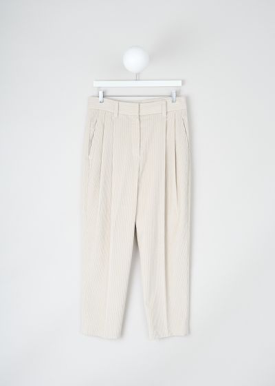 Brunello Cucinelli White front-pleated corduroy pants photo 2