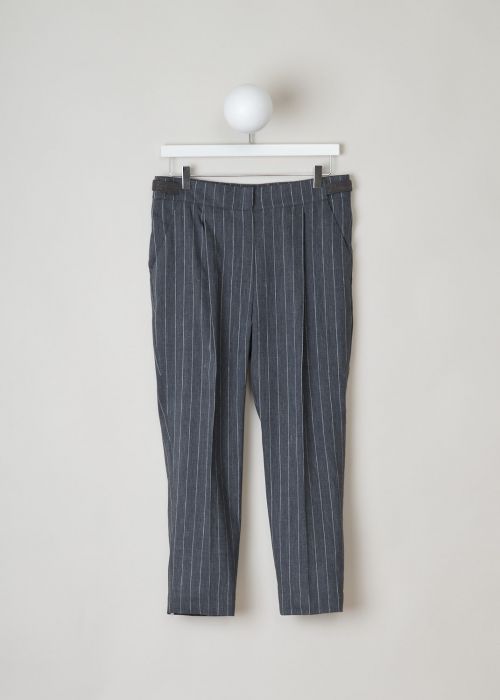 Brunello Cucinelli Mid grey pinstripe pants  photo 2