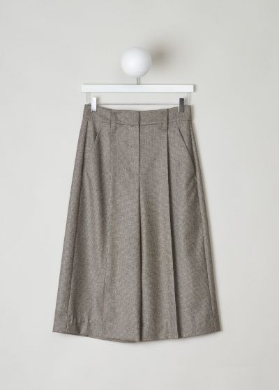 Brunello Cucinelli Houndstooth wool culottes in brown photo 2