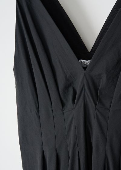 Brunello Cucinelli Black pleated maxi dress