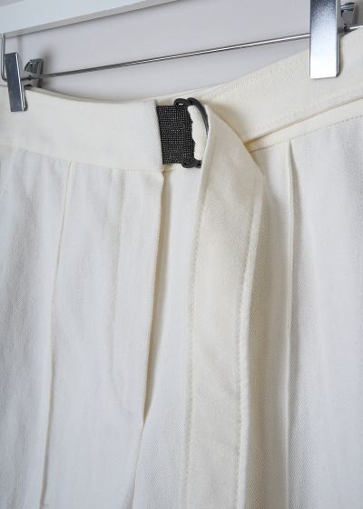 Brunello Cucinelli Off-white shorts with built-in monili belt