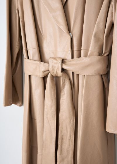 Brunello Cucinelli Beige double-breasted leather coat