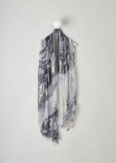 Brunello Cucinelli Grey-toned cashmere shawl with metallic details photo 2