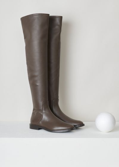 Brunello Cucinelli Brown leather over-the-knee boots