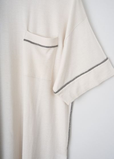 Brunello Cucinelli Off-white top with monili trims