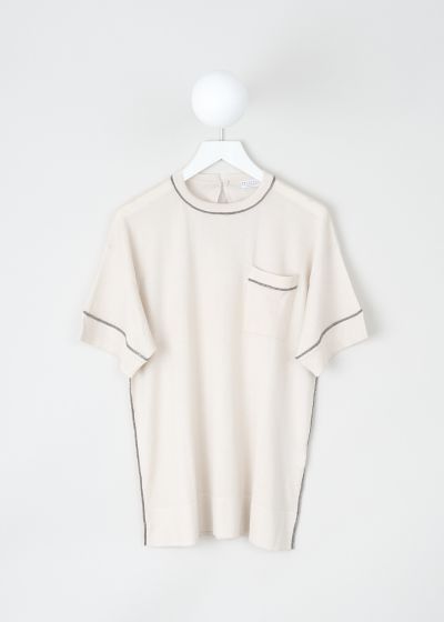 Brunello Cucinelli Off-white top with monili trims photo 2