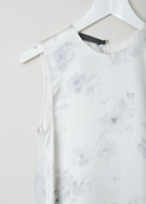 Calvin Klein 205W39NYC White shift dress with a grey floral pattern 