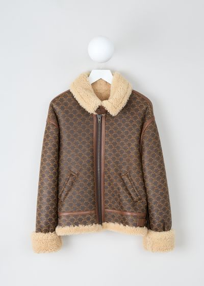 Celine Monogram-print shearling bomber photo 2