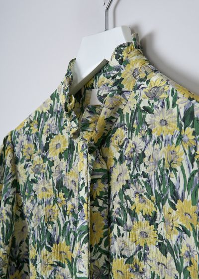 Celine Green and yellow floral blouse 