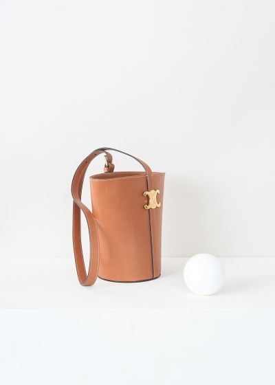 Celine Triomphe Bucket bag in Tan