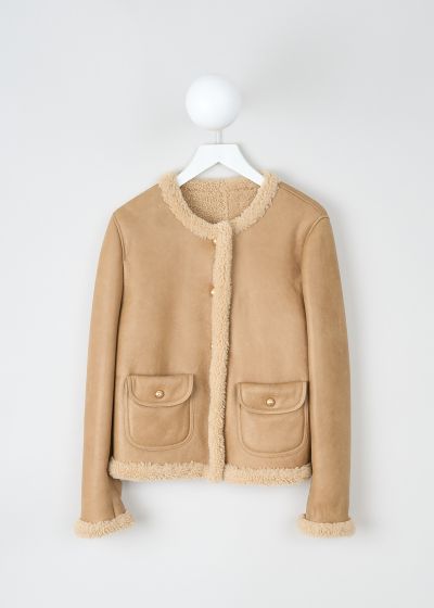 Celine Caramel-brown leather cardigan jacket photo 2